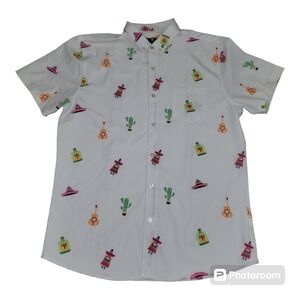 Mens visive fiesta party button up shirt